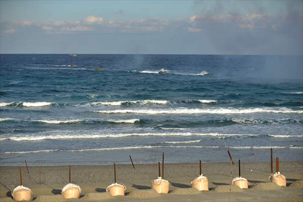 Japan's Self-Defense Forces conduct an amphibious operation in the south of Japan