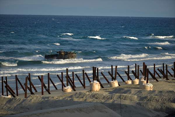 Japan's Self-Defense Forces conduct an amphibious operation in the south of Japan