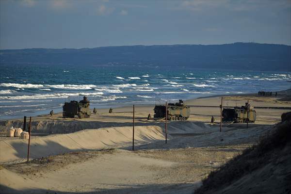 Japan's Self-Defense Forces conduct an amphibious operation in the south of Japan