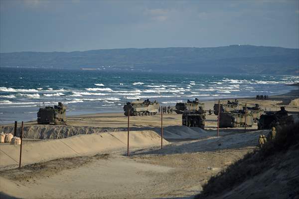 Japan's Self-Defense Forces conduct an amphibious operation in the south of Japan