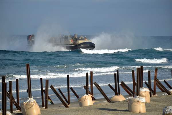 Japan's Self-Defense Forces conduct an amphibious operation in the south of Japan