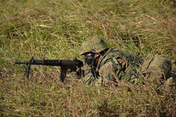 Japan's Self-Defense Forces conduct an amphibious operation in the south of Japan