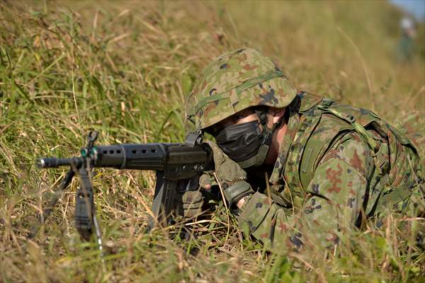 Japan's Self-Defense Forces conduct an amphibious operation in the south of Japan