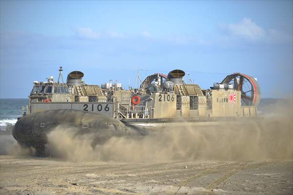 Japan's Self-Defense Forces conduct an amphibious operation in the south of Japan