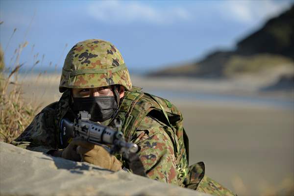 Japan's Self-Defense Forces conduct an amphibious operation in the south of Japan