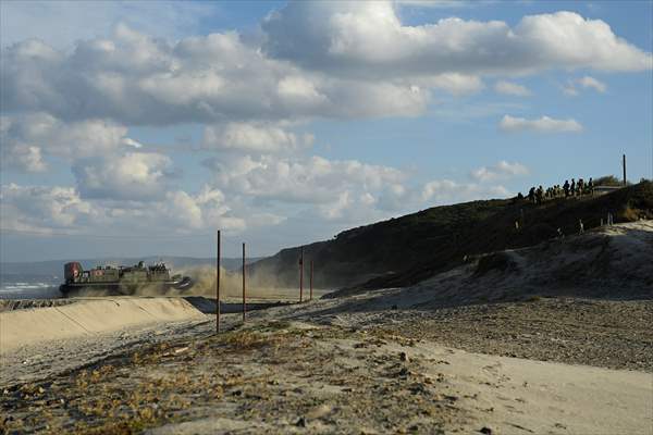 Japan's Self-Defense Forces conduct an amphibious operation in the south of Japan