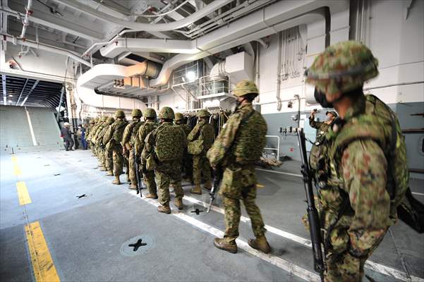 Japan's Self-Defense Forces conduct an amphibious operation in the south of Japan