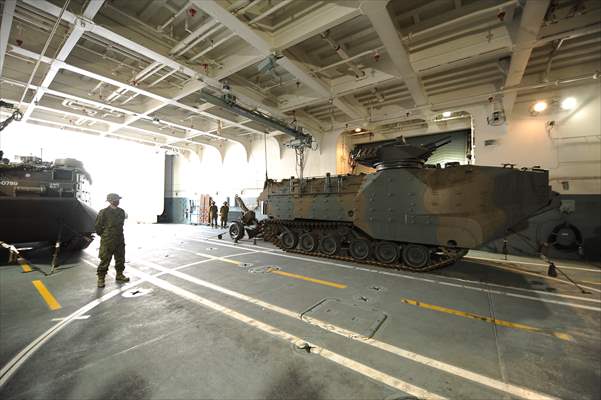 Japan's Self-Defense Forces conduct an amphibious operation in the south of Japan