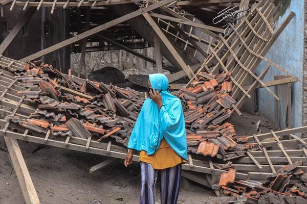 Houses damaged after Mount Semeru eruption in Indonesia