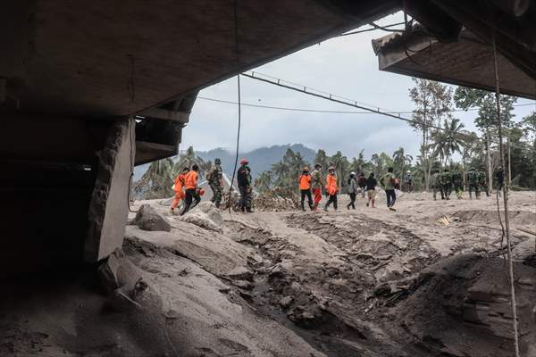 Houses damaged after Mount Semeru eruption in Indonesia