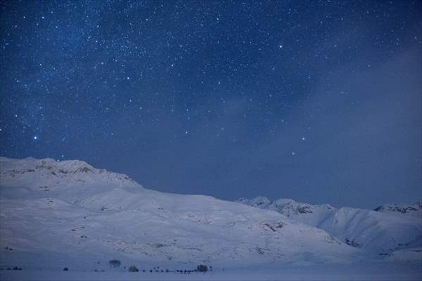 Ovacik district of Turkey's Tunceli at night
