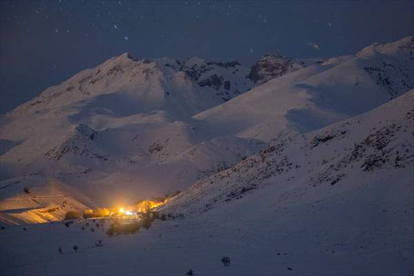 Ovacik district of Turkey's Tunceli at night