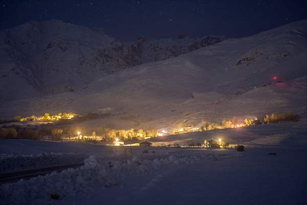 Ovacik district of Turkey's Tunceli at night