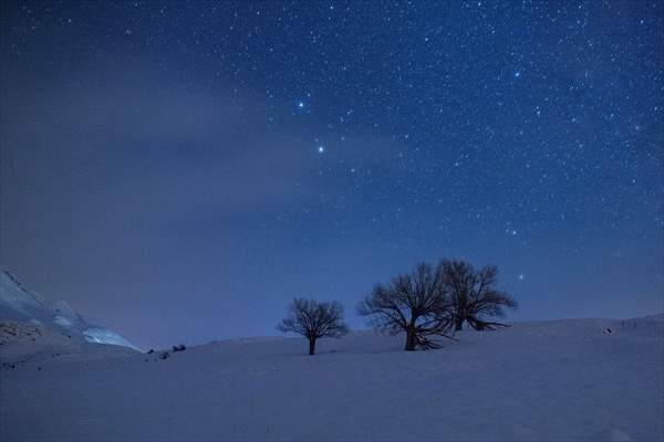 Ovacik district of Turkey's Tunceli at night