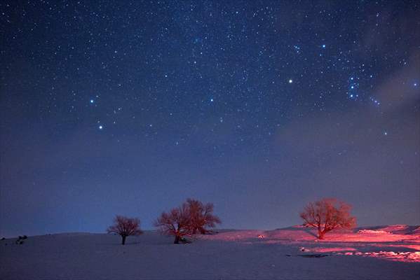Ovacik district of Turkey's Tunceli at night