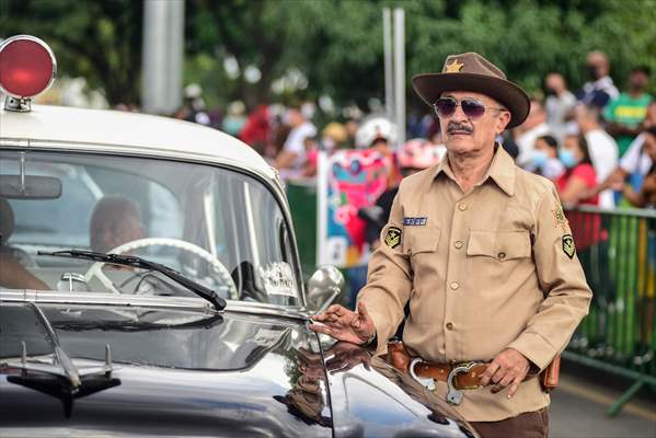 Vintage car parade at the Cali Fair in Colombia