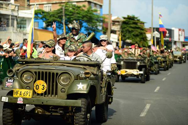 Vintage car parade at the Cali Fair in Colombia