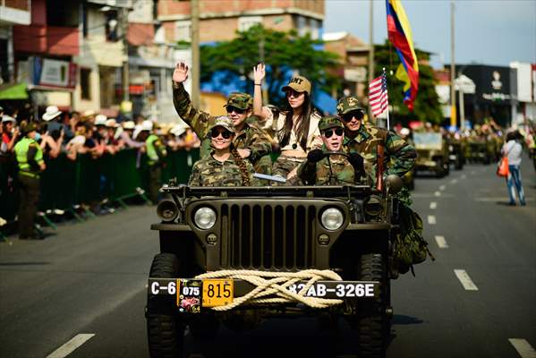 Vintage car parade at the Cali Fair in Colombia