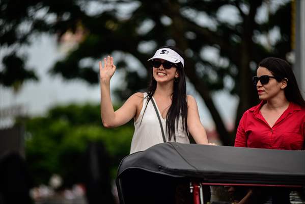 Vintage car parade at the Cali Fair in Colombia