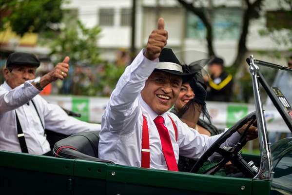 Vintage car parade at the Cali Fair in Colombia