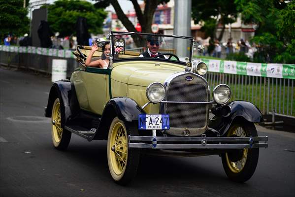 Vintage car parade at the Cali Fair in Colombia