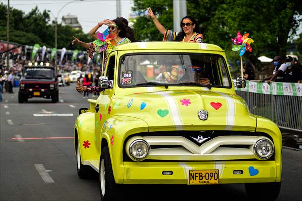 Vintage car parade at the Cali Fair in Colombia
