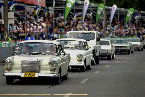 Vintage car parade at the Cali Fair in Colombia