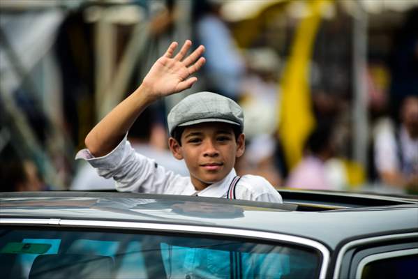 Vintage car parade at the Cali Fair in Colombia