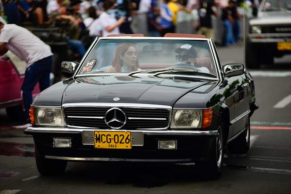 Vintage car parade at the Cali Fair in Colombia