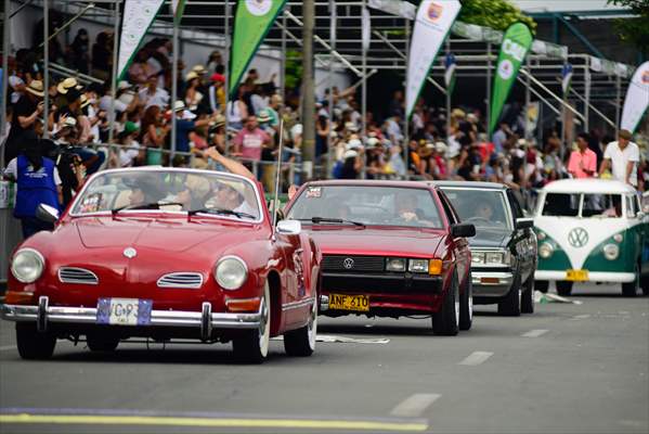 Vintage car parade at the Cali Fair in Colombia