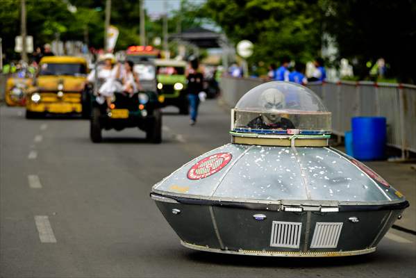 Vintage car parade at the Cali Fair in Colombia