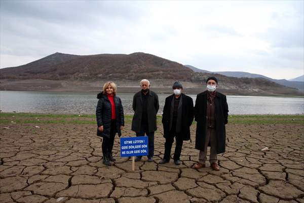 Water level dropped at Almus Dam Lake in Turkey's Tokat