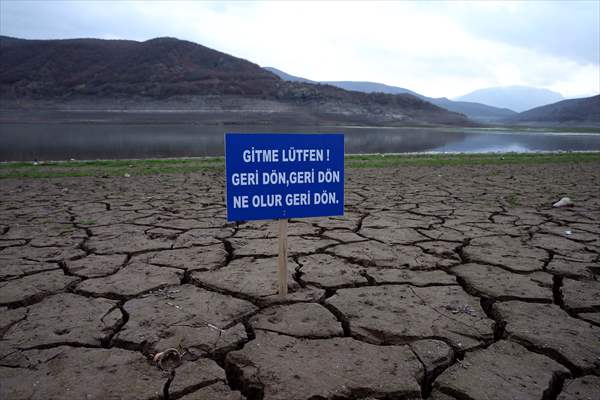 Water level dropped at Almus Dam Lake in Turkey's Tokat