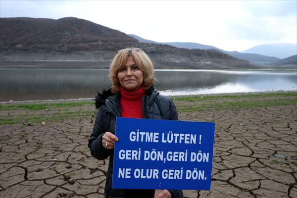 Water level dropped at Almus Dam Lake in Turkey's Tokat