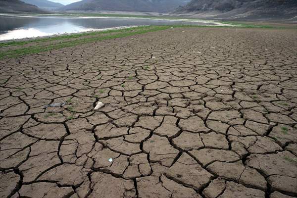 Water level dropped at Almus Dam Lake in Turkey's Tokat