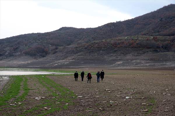 Water level dropped at Almus Dam Lake in Turkey's Tokat