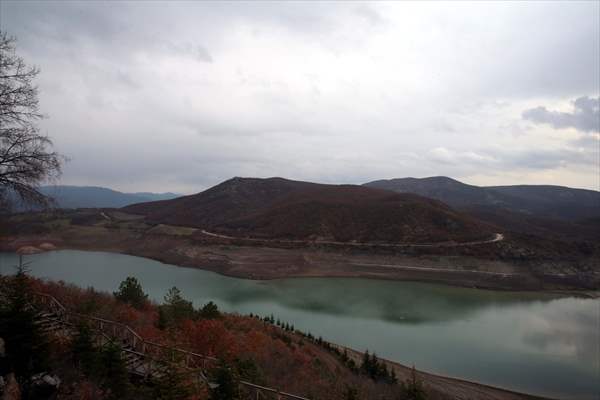 Water level dropped at Almus Dam Lake in Turkey's Tokat