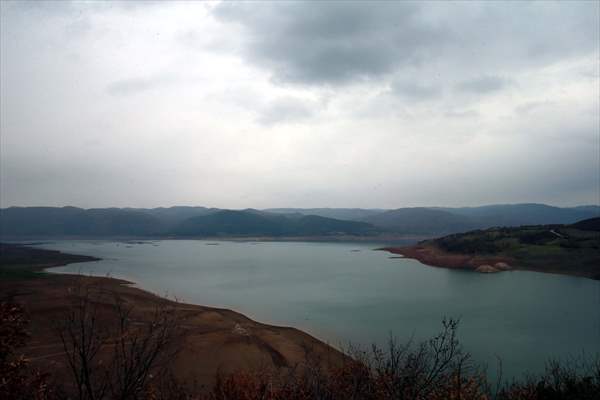 Water level dropped at Almus Dam Lake in Turkey's Tokat