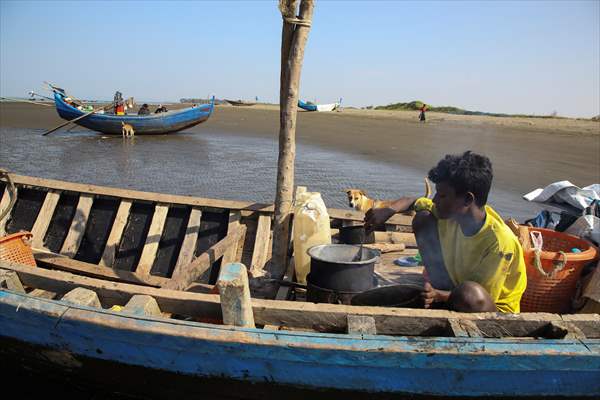 Dried fish production in Rakhine State, Myanmar