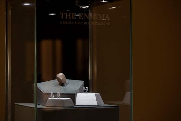 The 555.55 Carat Black Diamond entitled 'Enigma' at London Auctions