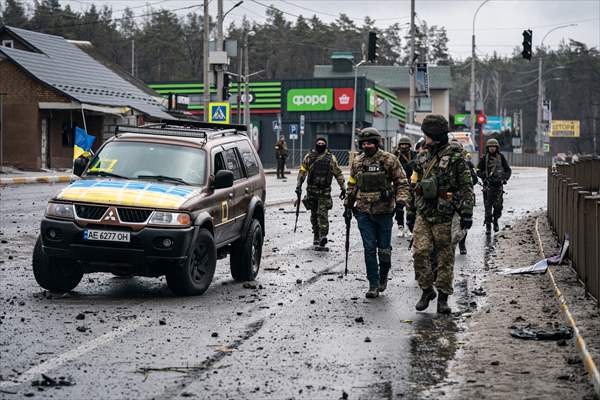 Ukrainian soldiers in Irpin, Ukraine