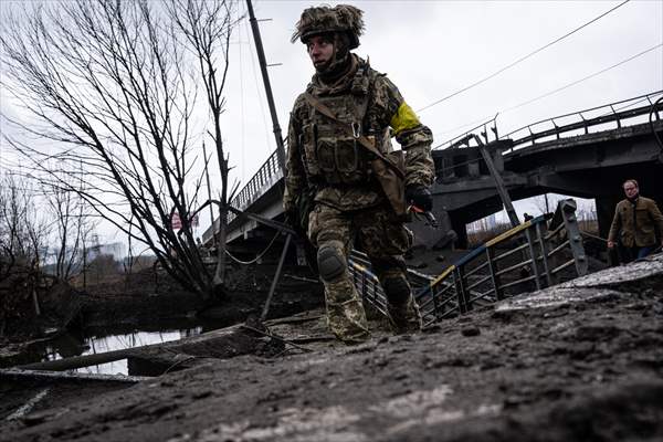 Ukrainian soldiers in Irpin, Ukraine