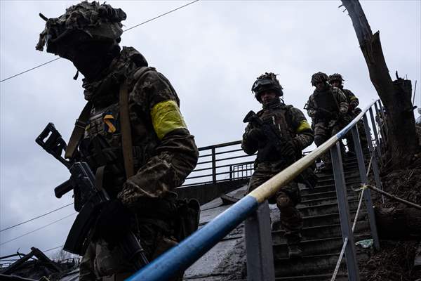 Ukrainian soldiers in Irpin, Ukraine