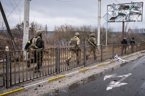 Ukrainian soldiers in Irpin, Ukraine