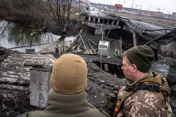 Ukrainian soldiers in Irpin, Ukraine