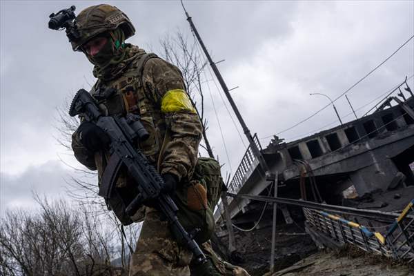 Ukrainian soldiers in Irpin, Ukraine