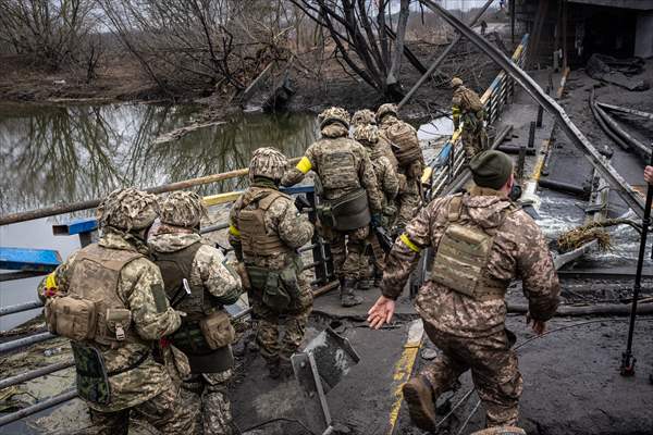 Ukrainian soldiers in Irpin, Ukraine