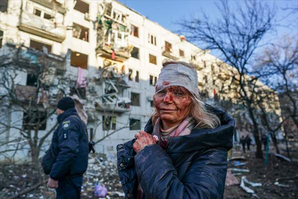 Airstrikes hit Kharkiv's city of Chuhuiv in Ukraine