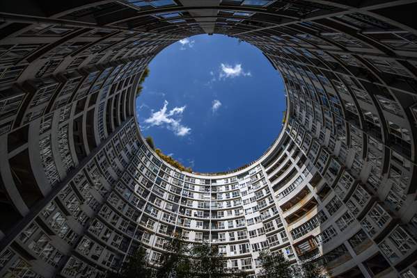 Cylindrical building in China's Kunming