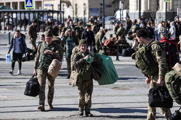 Ukrainian female soldiers heading to the frontline from Lviv